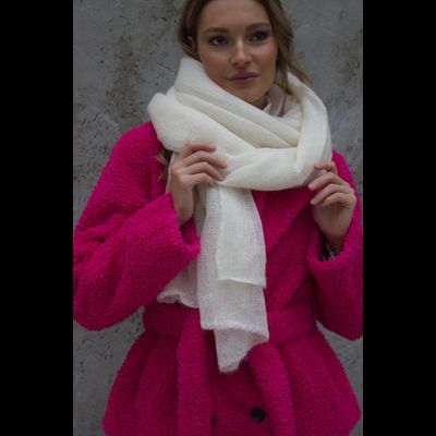 Шарф палантин Vizio Италия 8000 SX белый фото