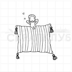 штамп подушка и ангелок