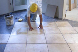 Укладка плитки в гараже