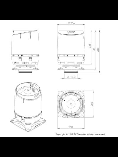ECo125S FLOW вентилятор + основание 300х300 (=ECo190S)