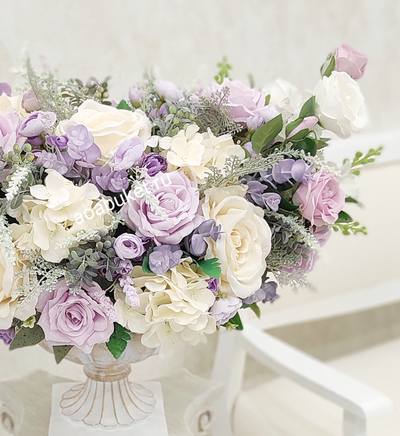 Прекрасное сочетание цветов цветочной композиции из искусственных цветов Глафира №КВВ033/на АОАБУКЕТ