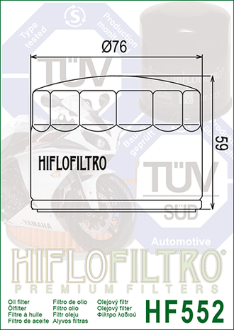 Масляный фильтр  HIFLO FILTRO HF552 для Moto Guzzi (14153000)