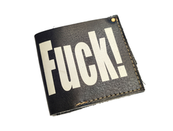 Портмоне мини-бифолд черный с принтом "Fuck"