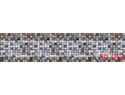 SP-052 СИНЕ-СЕРЫЕ КВАДРАТИКИ  Глянцевая стеновая панель ALBICO  2800*610*6мм