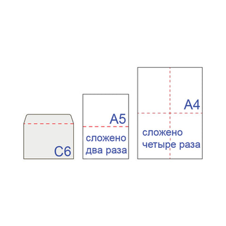 Конверты С6 (114х162 мм), клей, 80 г/м2, КОМПЛЕКТ 50 шт., внутренняя запечатка, 200.50