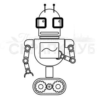 Штамп для скрапбукинга робот на моноколесе