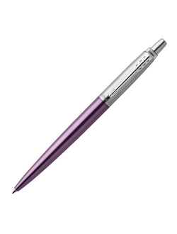 Ручка шариковая PARKER "Jotter Core Victoria Violet CT", синяя, с коричневым чехлом из экокожи, 2061286