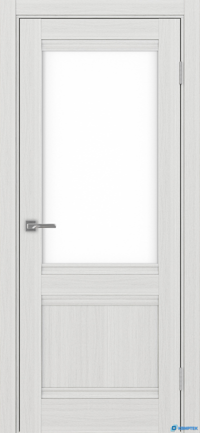 Дверь экошпон Турин 502U.21 Ясень серебристый стекло Лакобель белый купить в Челябинске | КВИРТЕК
