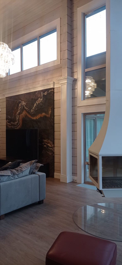 Подвесной панорамный камин VETRO