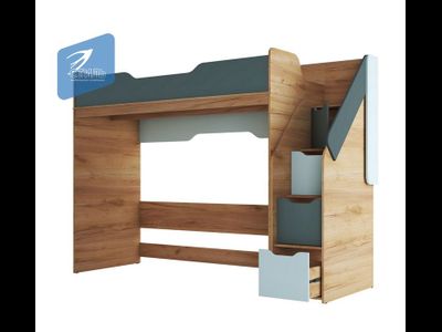 Кровать-чердак КР-001 РИЧ Мята/Сумеречный голубой (Стиль)