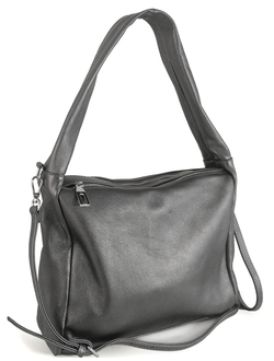 (АРТИКУЛ: 10122/1/5) СУМКА, СРЕДНЕГО РАЗМЕРА, НАТУРАЛЬНАЯ КОЖА, СЕРАЯ С НЕБОЛЬШИМ БЛЕСКОМ, ДВА ОТДЕЛЕНИЯ, ЧЕРЕЗ ПЛЕЧО