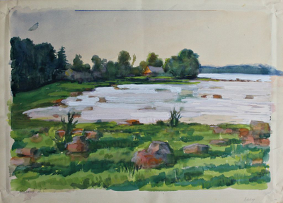 "Гроза" бумага гуашь Мелков А. С. 1944 год
