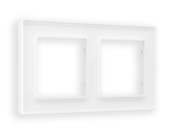 Рамка 2-ая Белое стекло органическое, коллекция PLATOS - Ambrella Volt - ALFA