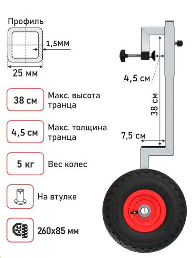 Колеса транцевые ИВ струбцина без сверления