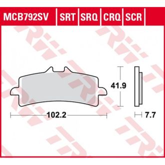 Тормозные колодки передние TRW MCB792SV для Kawasaki, Suzuki, KTM (Sinter Street SV)