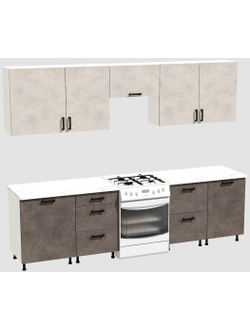 Кухня Эконом 2,1 метра (600х450х600х450) Цвет: Цемент светлый/Цемент темный