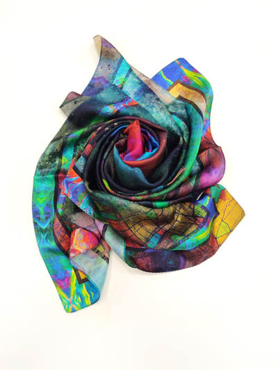 Павловопосадский платок Космос 10090-1