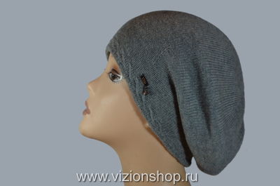 Вязаный берет кашемировый Loro Piana Италия Vizio 6496 Loros Piuma серый