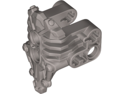 Bionicle Armor Uniter with 2 Pin Holes on Front, Axle and Pin Holes on Sides, Flat Silver (24191 / 6135237)