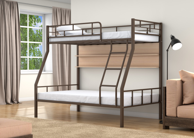 Двухъярусная кровать Раута коричневый с полкой дуб фото