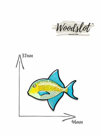 Рыбка желто-голубая - Брошь/значок - 702