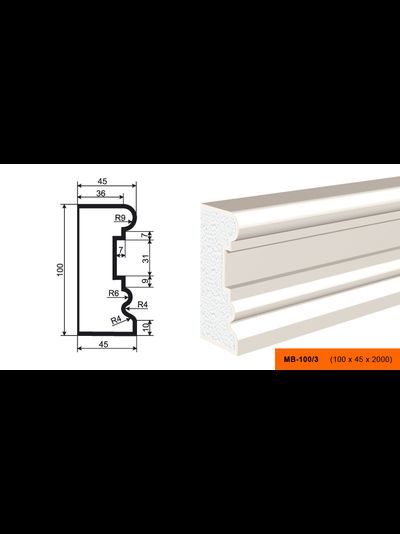 Фасадный молдинг из пенополистирола с покрытием LEPNINAPLAST (Лепнинапласт)  МВ-100/3