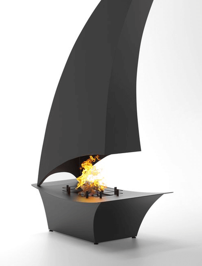 Современный подвесной камин ПАРУС