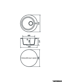 Керамическая кухонная мойка ZOX ZX-GM 08 круглая 510 мм