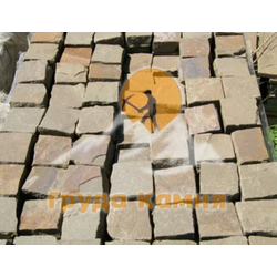 Брусчатка из камня рубленная серо-зеленая "Старый город"