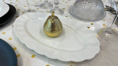 Блюдо овальное белое  36*23 см