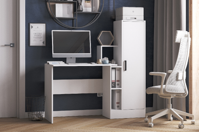 СКМ-2 компьютерный стол Белый с тиснением «Древесные поры»