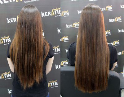 Результат До и После процедуры Холодный ботокс для волос Relief HP.