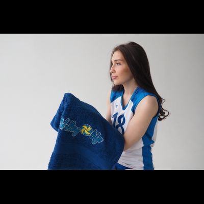 Полотенце большое синее