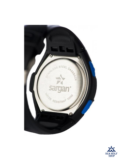 Часы-глубиномер подводные SARGAN "ВЕКТОР 100М" синие кнопки