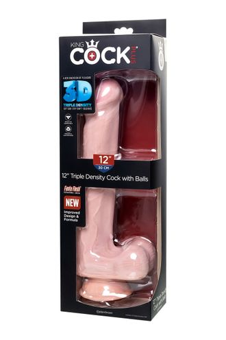 572321 ФАЛЛОИМИТАТОР PIPEDREAM,KING COCK PLUS 12" TRIPLE DENSITY COCK WITH BALLS - FLESH