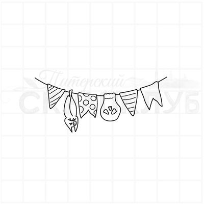 штамп флажки с черепом и летучей мышью