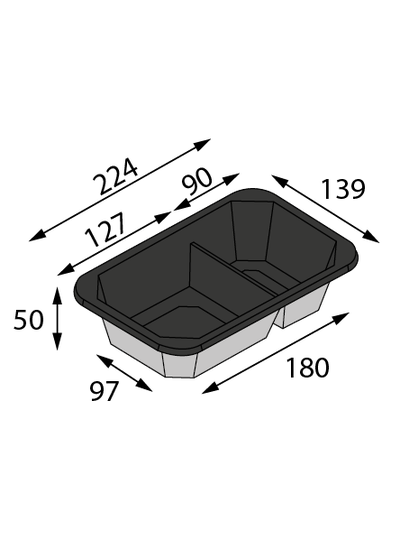 Салатник OCTOBOX 800/2  BLACK WOOD