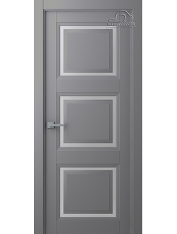 Дверь частично остеклённая АУРУМ 3 (AURUM), эмаль графит