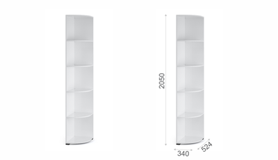 Стеллаж угловой Йорк, белый