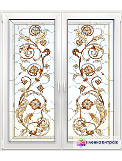 Витражная пленка, витражная пленка самоклеющаяся, пленочный витраж с классическим рисунком