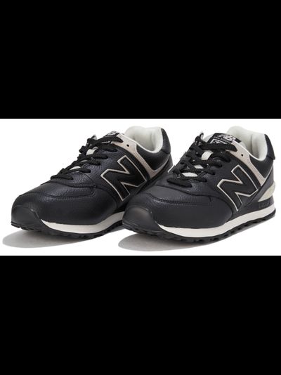New Balance 574 Black White Leather