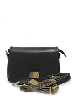 (АРТИКУЛ: 9778/42) СУМКА ЖЕНСКАЯ, НЕБОЛЬШАЯ, НАТУРАЛЬНАЯ ГЛАДКАЯ КОЖА, ЧЕРНАЯ, С ДВУМЯ ПЛЕЧЕВЫМИ РЕМНЯМИ