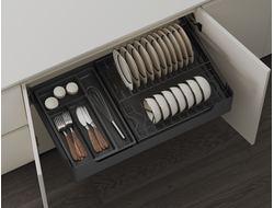 Выдвижные сушки-корзины в нижнюю базу в цвете Графит серии GLX  TALISMAN