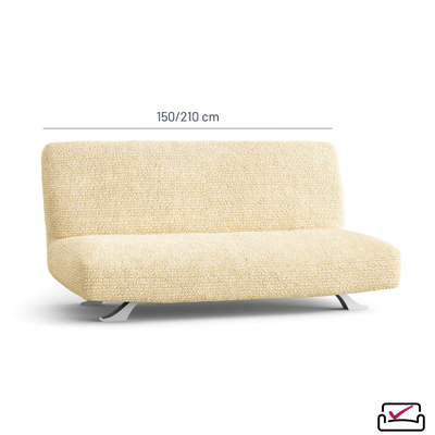 Чехол на 3хм диван без подлокотников, диван-книжку, диван Клик-кляк Микрофибра Ваниль.. РОССИЯ