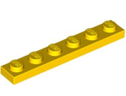 Plate 1 x 6, Yellow (3666 / 366624)