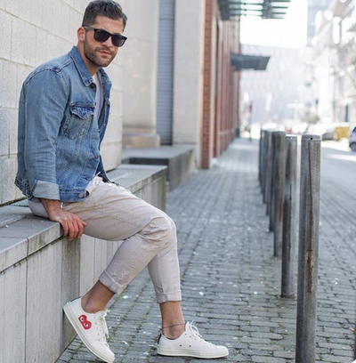 Кеды Converse Comme des Garcons (Конверс Ком де Гарсон) белые низкие