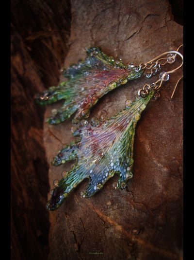 Волшебные серьги в стиле фэнтезийного бохо &quot;Крылышки феи Луголесья&quot;