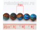 бусина кракле стеклянная "Льдинка" 8 мм, цвет-синий и коричневый, 10 шт/уп