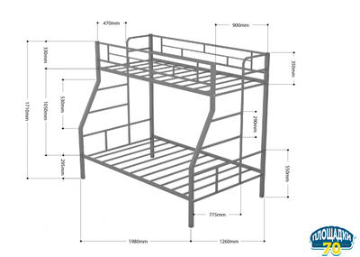 Двухъярусная кровать Раута Твист Слоновая кость ящики дуб молочный