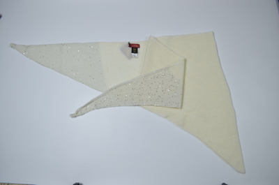 Белый шарф платок с пайетками Италия Вицио